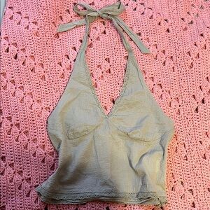 Stylish Halter Top in Olive Green
